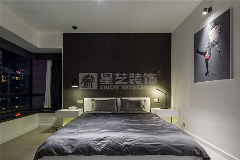 凤岭一号120平现代简约卧室装修设计效果图