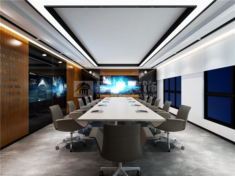 欧日电梯公司1300平会议室装修设计效果图