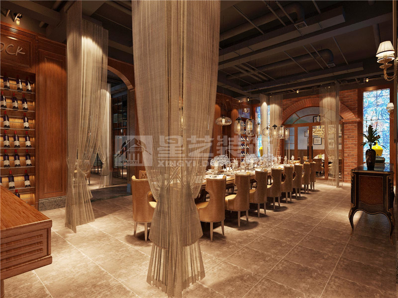 东盟慧谷西餐厅300平用餐区装修设计效果图