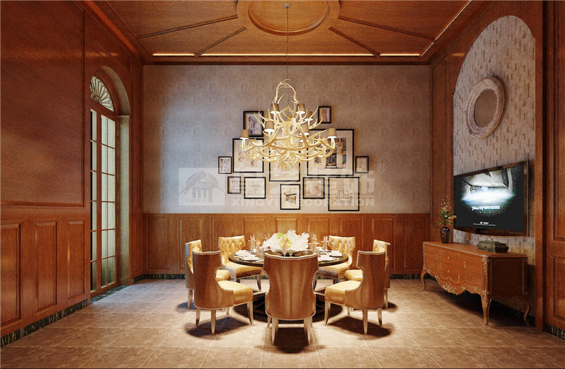 东盟慧谷西餐厅300平用餐区装修设计效果图