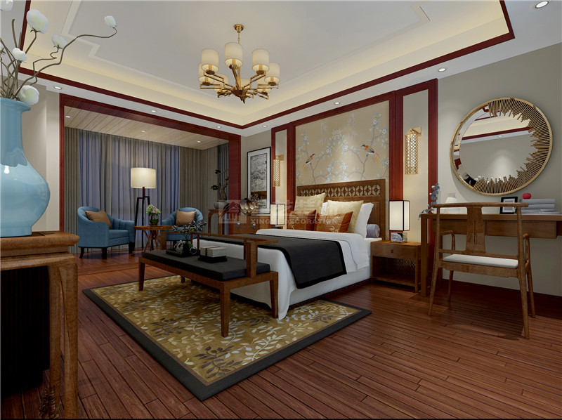 中房新天地360平中式风格卧室装修设计效果图