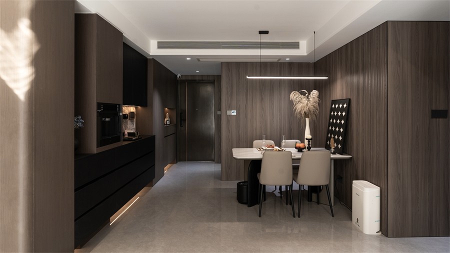 锦官府100平餐厅装修完工实景图