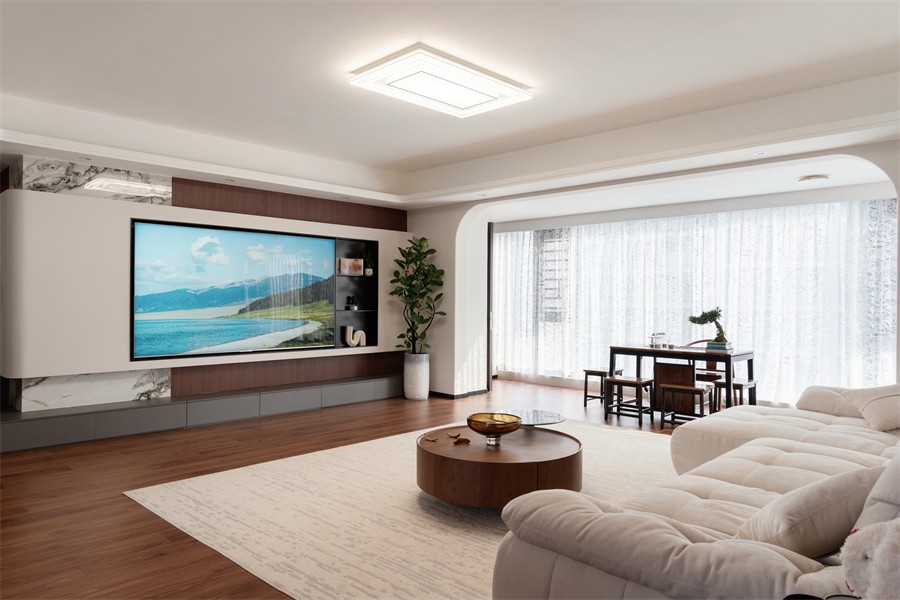 建发养云184平现代风格客厅装修完工实景图